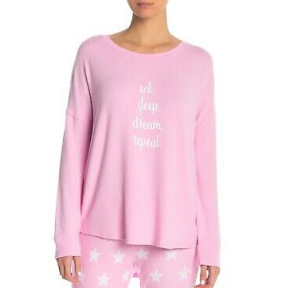 FREE PRESS Sleepwear Pink Soft Long Sleeve Shirt Women's Size Large